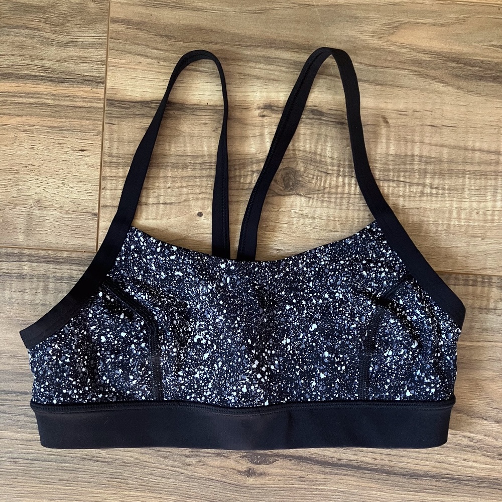 LIKE NEW - Lululemon Rise and Run Bra Mini Splatter 4